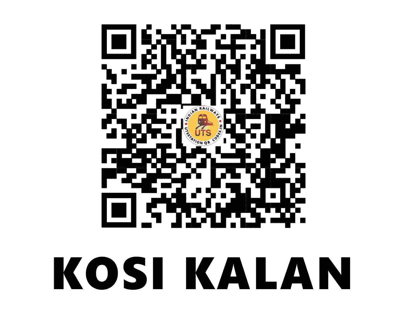 UTS QR Code for KOSI KALAN - KSV (NC - UTTAR PRADESH)